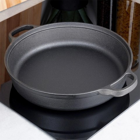 Vilde Patelnia Żeliwna Głęboka Gaz Indukcja Grill Solidna Trwała ORION 30 cm