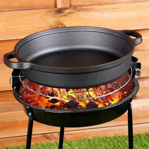 Vilde Patelnia Żeliwna Głęboka Gaz Indukcja Grill Solidna Trwała ORION 30 cm