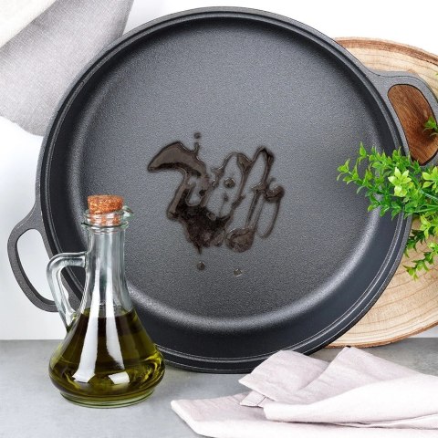 Vilde Patelnia Żeliwna Głęboka Gaz Indukcja Grill Solidna Trwała ORION 30 cm