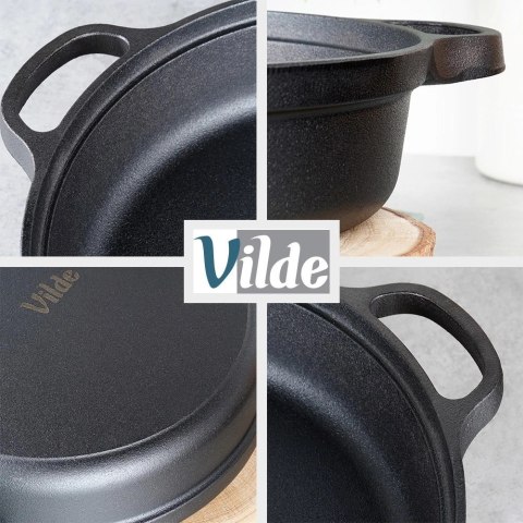 Vilde Patelnia Żeliwna Głęboka Gaz Indukcja Grill Solidna Trwała ORION 30 cm