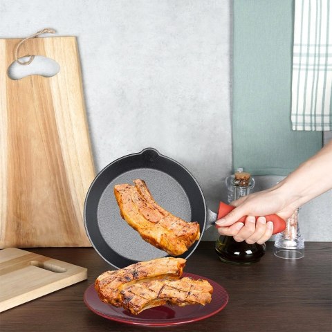 Vilde Patelnia na Gaz Indukcja Żeliwna z Nakładką Silikonową Solidna VILDE 20 cm