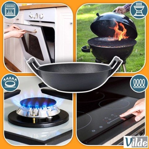 Vilde Patelnia wok żeliwna CAST LINE 32 cm