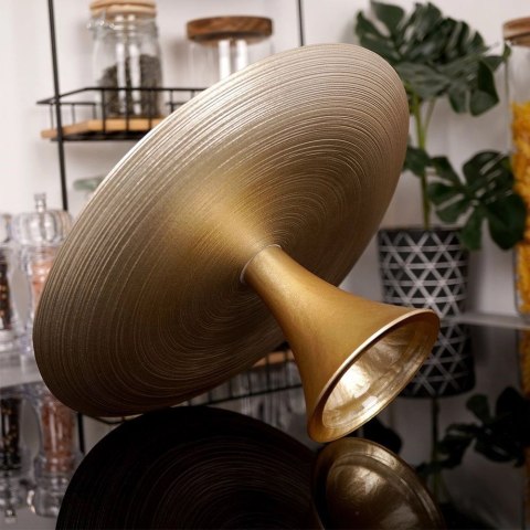 Vilde Patera Ozdobna Dekoracyjna na Tort Szklana Złota na Nóżce VILDE 28 cm