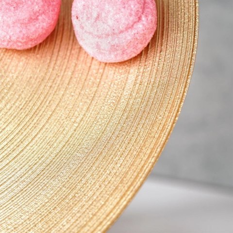 Vilde Patera Ozdobna Dekoracyjna na Tort Szklana Złota na Nóżce VILDE 28 cm