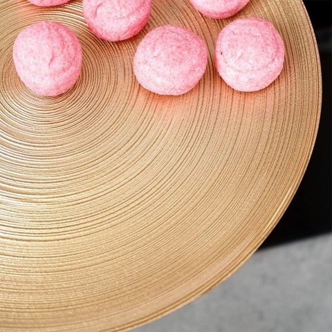 Vilde Patera Ozdobna Dekoracyjna na Tort Szklana Złota na Nóżce VILDE 28 cm