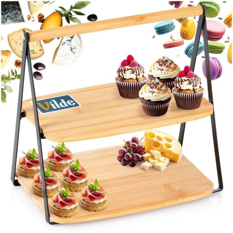 Vilde Patera bambusowa 2-piętrowa 28x20x27,5 cm