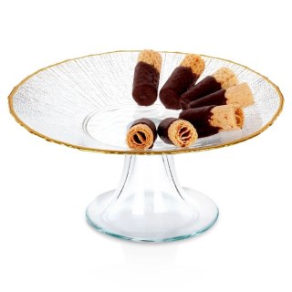 Vilde Patera na Nóżce Szklana Dekoracyjna na Tort Ciasta Ciasteczka ORION 21 cm