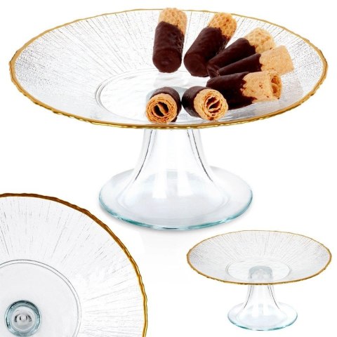 Vilde Patera na Nóżce Szklana Dekoracyjna na Tort Ciasta Ciasteczka ORION 21 cm