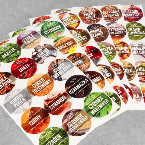 Vilde Pojemnik na przyprawy szklany 100 ml 24 szt. + 90 naklejek