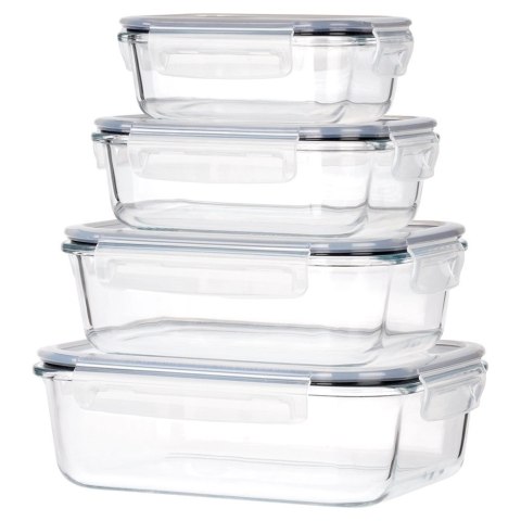 Vilde Pojemniki na żywność szklane z pokrywką i uszczelką 4 szt.