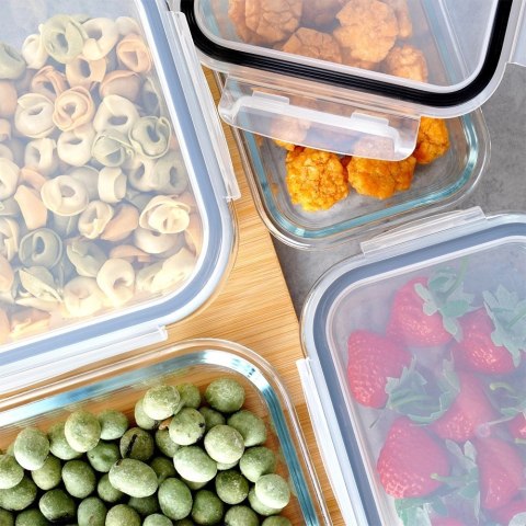 Vilde Pojemniki na żywność szklane z pokrywką i uszczelką 4 szt.