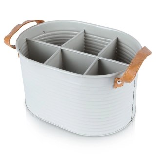 Home Styling Collection Skrzynka Organizer Stojak na Butelki Metalowa Szara HOME STYLING 25,5x18cm
