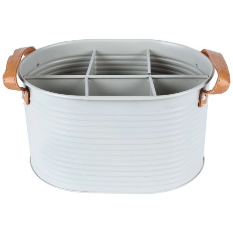 Home Styling Collection Skrzynka Organizer Stojak na Butelki Metalowa Szara HOME STYLING 25,5x18cm