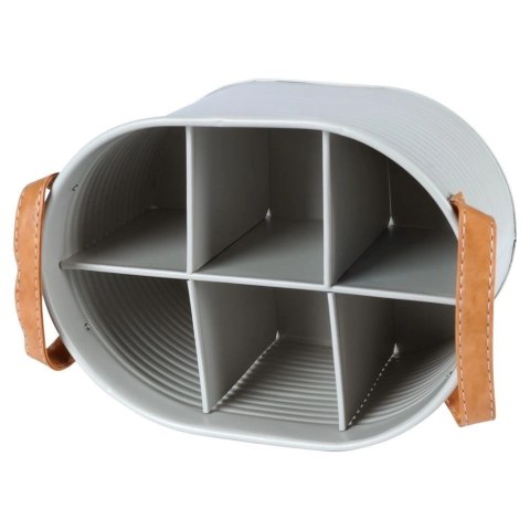 Home Styling Collection Skrzynka Organizer Stojak na Butelki Metalowa Szara HOME STYLING 25,5x18cm