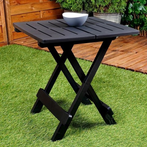 PROGARDEN Stolik Ogrodowy Turystyczny Składany Czarny Solidny PROGARDEN 44x44x50 cm