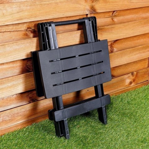 PROGARDEN Stolik Ogrodowy Turystyczny Składany Czarny Solidny PROGARDEN 44x44x50 cm