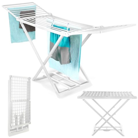 PROGARDEN Suszarka XXL na Pranie Ubrania Biała Rozkładana Solidna PROGARDEN 208 cm