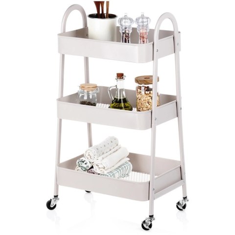 Storage Solutions Regał na Kółkach Metalowy Łazienkowy Beżowy 3Poziomowy ORION 44x31,5x78,5cm