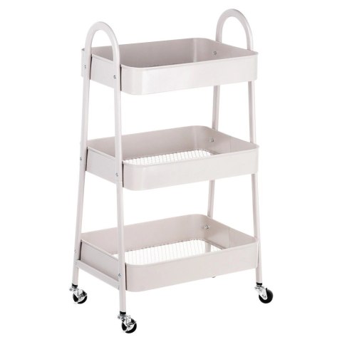 Storage Solutions Regał na Kółkach Metalowy Łazienkowy Beżowy 3Poziomowy ORION 44x31,5x78,5cm
