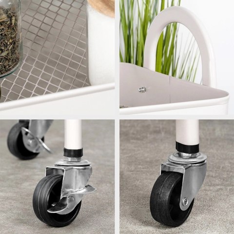 Storage Solutions Regał na Kółkach Metalowy Łazienkowy Beżowy 3Poziomowy ORION 44x31,5x78,5cm