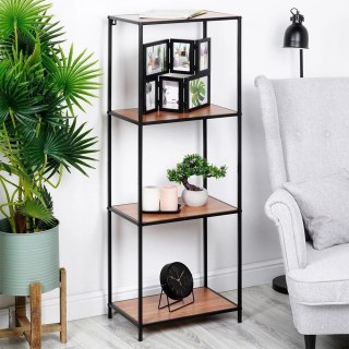 Trends4You Regał Metalowy Wolnostojący Dekoracyjny Czarny ORION 46x30x130 cm