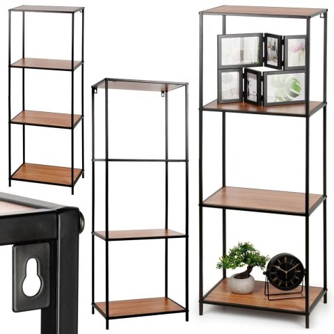 Trends4You Regał Metalowy Wolnostojący Dekoracyjny Czarny ORION 46x30x130 cm