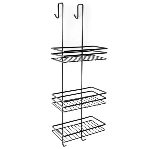 Vilde Półka Łazienkowa Zawieszana na Kabinę Szybę Czarna VILDE 78,5 x 25 x 20 cm