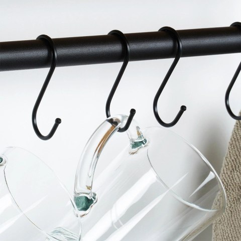 Vilde Półka Ścienna z Haczykami Drewniana Kuchenna Łazienkowa VILDE 43x18x26 cm