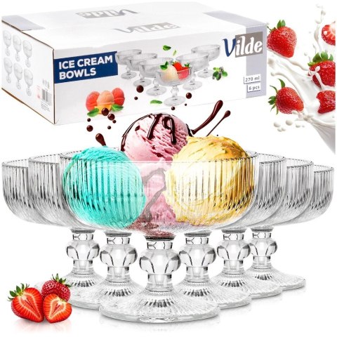 Vilde Pucharki do lodów szklane 270 ml 6 szt.