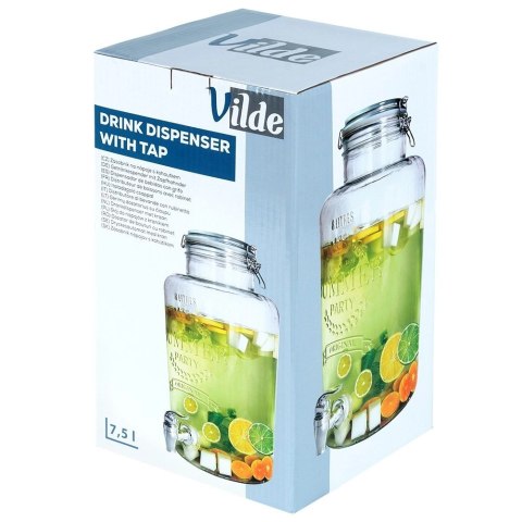 Vilde Słój Dozownik Dyspenser do Napojów z Kranikiem Pokrywką Szklany VILDE 8 L
