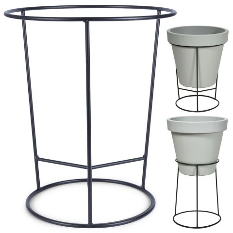 Vilde Stojak na Doniczkę Metalowy Czarny Dwustronny Dekoracyjny 45x53 cm VILDE