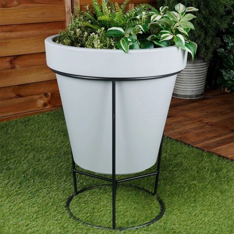 Vilde Stojak na Doniczkę Metalowy Czarny Dwustronny Dekoracyjny 45x53 cm VILDE