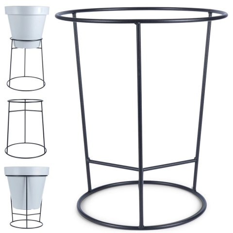 Vilde Stojak na Doniczkę Metalowy Czarny Dwustronny Dekoracyjny 45x53 cm VILDE