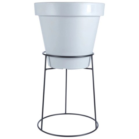 Vilde Stojak na Doniczkę Metalowy Czarny Dwustronny Dekoracyjny 45x53 cm VILDE