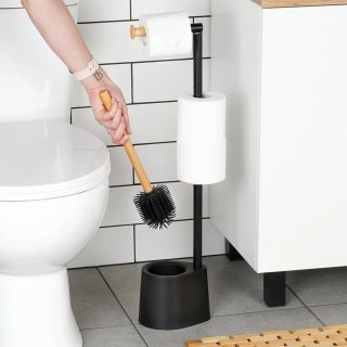 Vilde Stojak na papier toaletowy ze szczotką czarny 66 cm