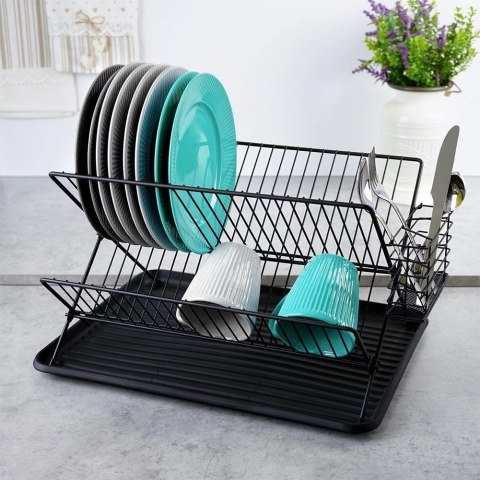 Vilde Suszarka na Naczynia Ociekacz do Naczyń Czarna VILDE 45 x 32 x 25,5 cm