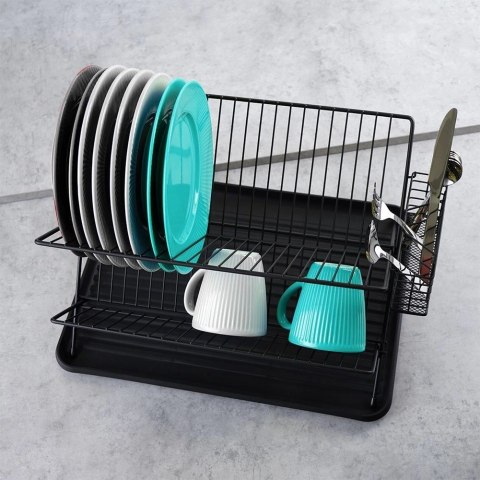 Vilde Suszarka na Naczynia Ociekacz do Naczyń Czarna VILDE 45 x 32 x 25,5 cm