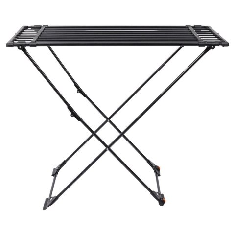 Vilde Suszarka na Pranie Metalowa Czarna Rozsuwana z Kółkami Składana XXL 110-189 cm