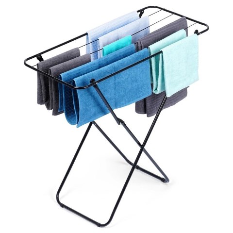 Vilde Suszarka na Pranie Ubrania Składana Metalowa Czarna VILDE 93 x 43 x 88 cm