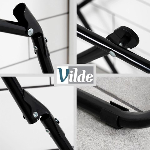 Vilde Suszarka na Pranie Ubrania Składana Metalowa Czarna VILDE 93 x 43 x 88 cm