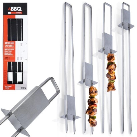 BBQ Szpikulce do Szaszłyków Stalowe Podwójne 36 cm 4 szt.