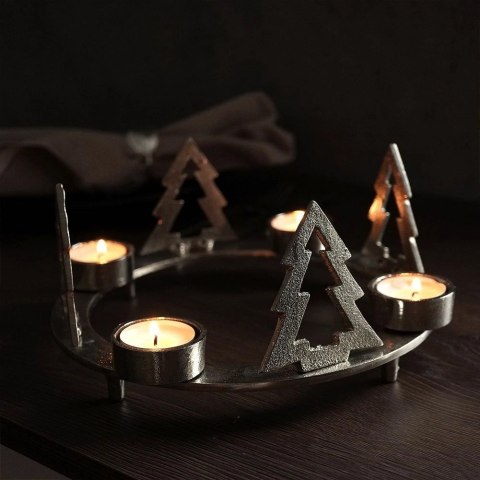 Home Styling Collection Świecznik Tealight 4 Świeczki Świąteczny Loft HOME STYLING COLLECTION 25 cm