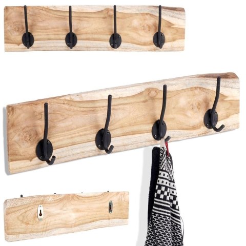 Home Styling Collection Wieszak Ścienny na Ubrania Drewniany Solidny HOME STYLING COLLECTION 49,5cm