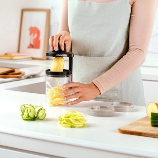 NAVA Szatkownica do Warzyw Owoców z Pojemnikiem Spiralna 3w1 NAVA 20 cm