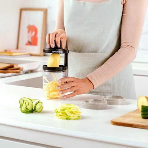 NAVA Szatkownica do Warzyw Owoców z Pojemnikiem Spiralna 3w1 NAVA 20 cm