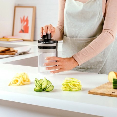 NAVA Szatkownica do Warzyw Owoców z Pojemnikiem Spiralna 3w1 NAVA 20 cm