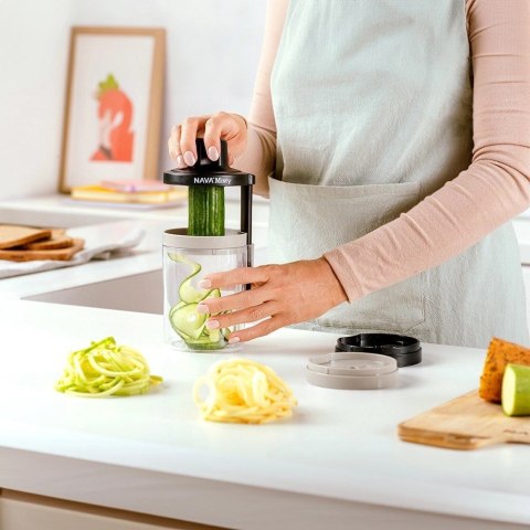 NAVA Szatkownica do Warzyw Owoców z Pojemnikiem Spiralna 3w1 NAVA 20 cm