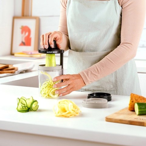 NAVA Szatkownica do Warzyw Owoców z Pojemnikiem Spiralna 3w1 NAVA 20 cm