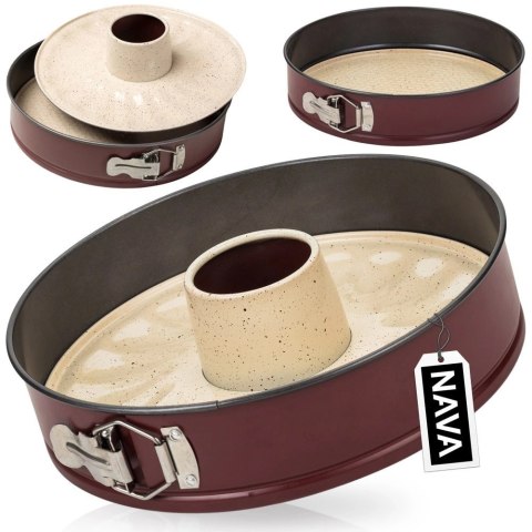 NAVA Tortownica Forma do Babki Okrągła Rozpinana Granitowa Solidna ORION 28 cm