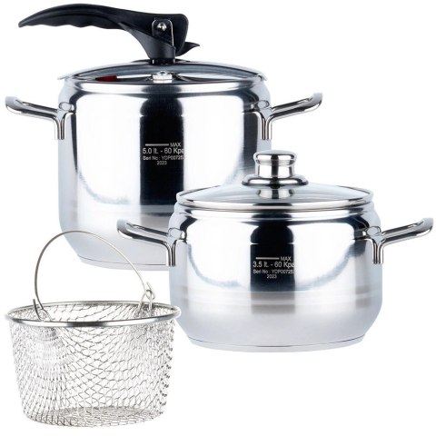 Orion Szybkowar stalowy PROFI 3,5+5 l 2 szt.